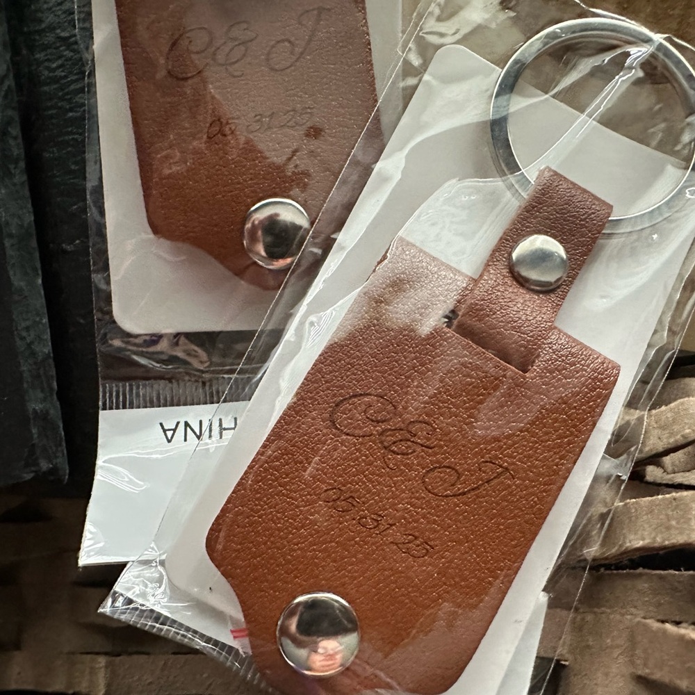 Brown Leather Keychain